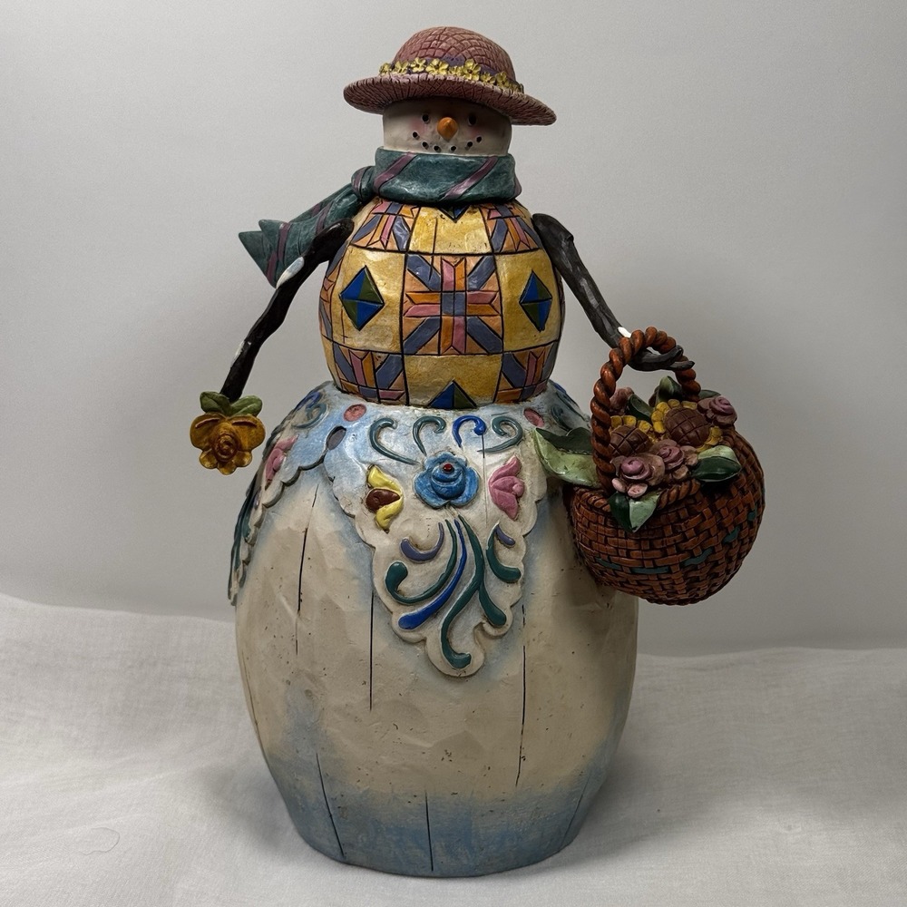 2003 Winters Promise by Jim Shore Snowman Heartwood Creek C112245 Vtg Basket Hat